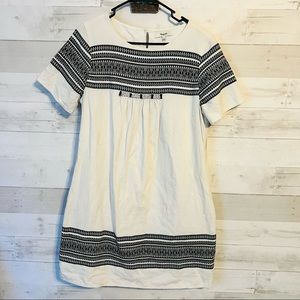 White and Black Madewell Dress with Aztec Detail